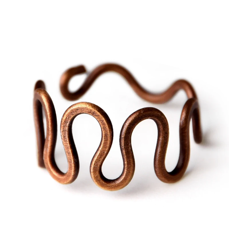 Swirl Design Solid Copper Ring