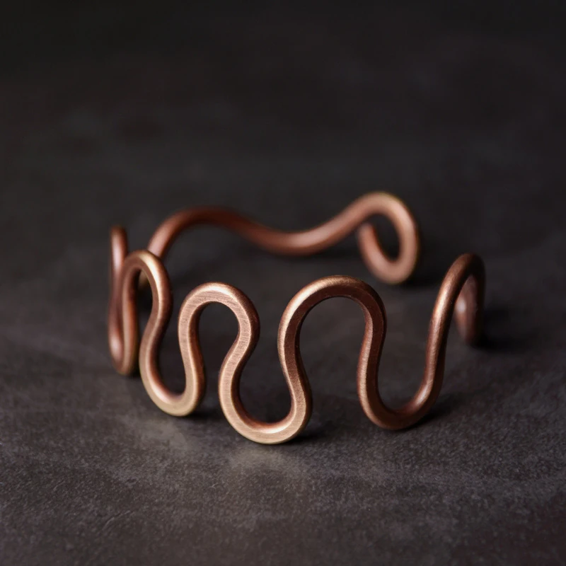 Swirl Design Solid Copper Ring