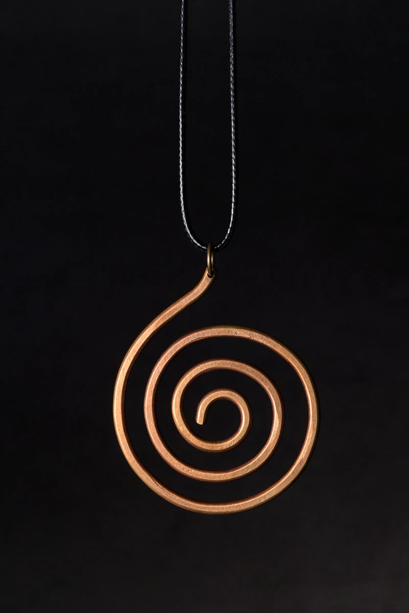 Handmade Copper Spiral Pendant Necklace