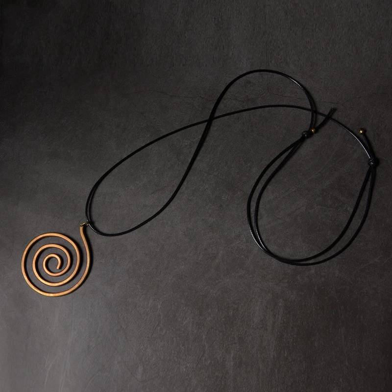 Handmade Copper Spiral Pendant Necklace