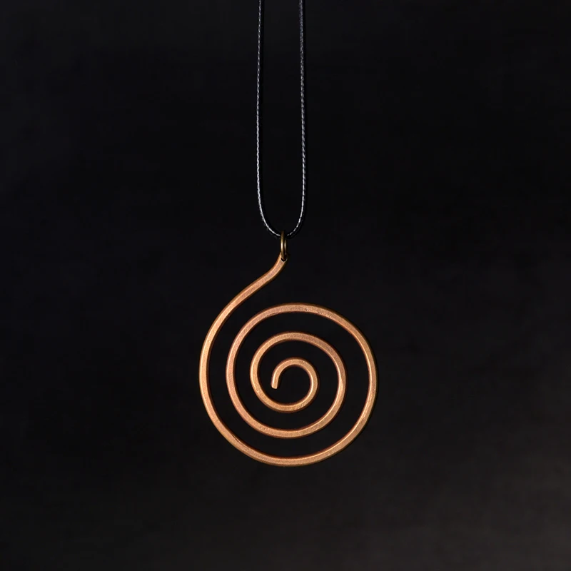 Handmade Copper Spiral Pendant Necklace