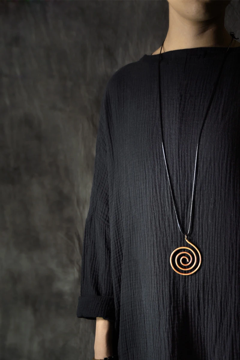 Handmade Copper Spiral Pendant Necklace