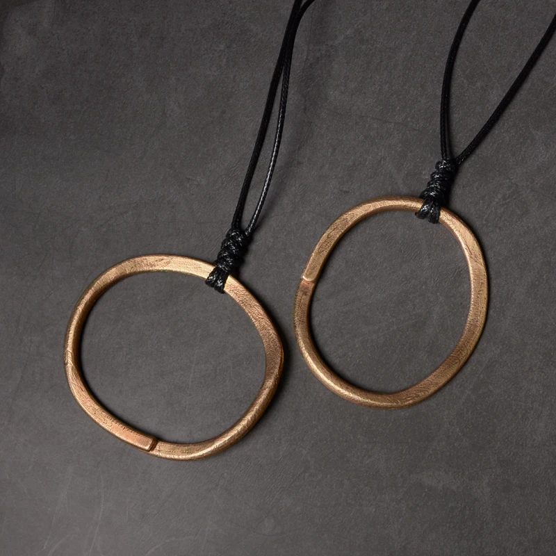 Pure Copper Ring Pendant Necklace