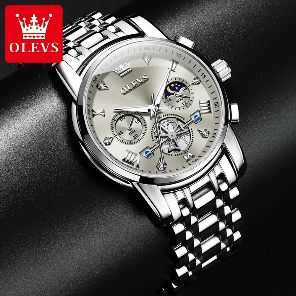 OLEVS Mens Classic Flywheel Design Watch
