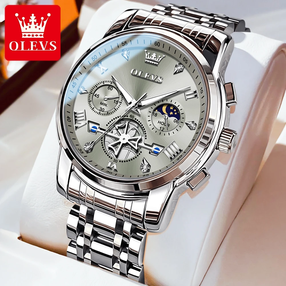 OLEVS Mens Classic Flywheel Design Watch