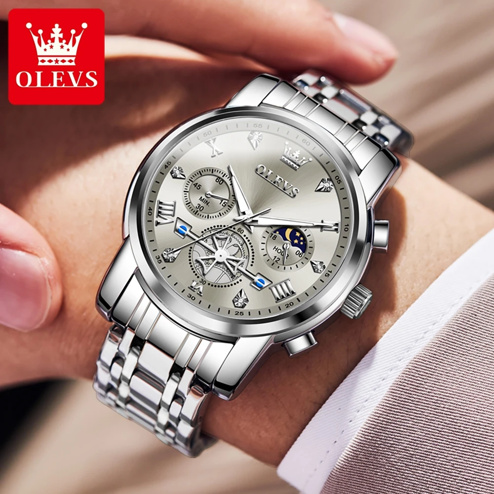 OLEVS Mens Classic Flywheel Design Watch