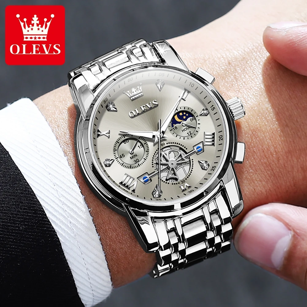 OLEVS Mens Classic Flywheel Design Watch