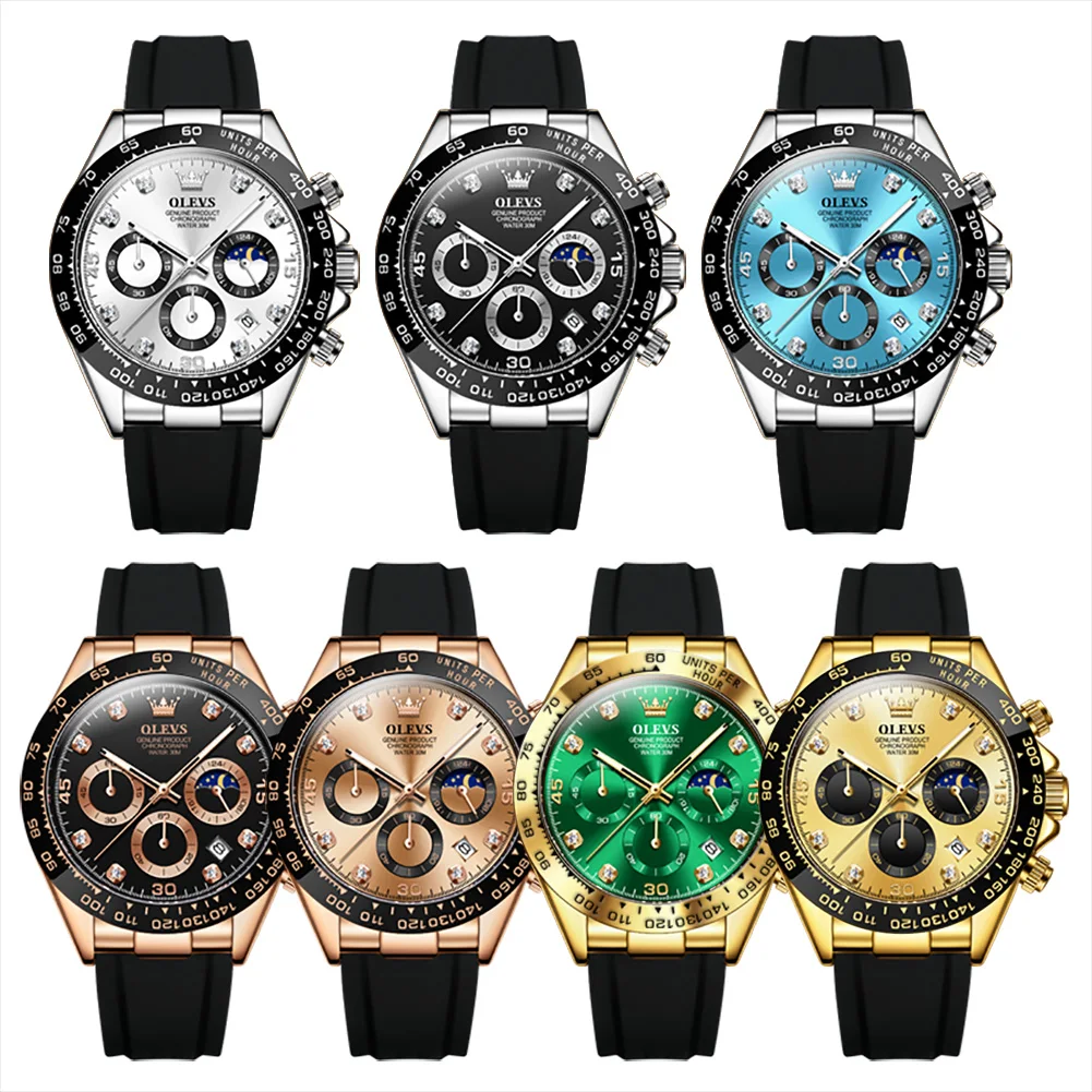 OLEVS Mens Gold Chronograph Quartz Watch