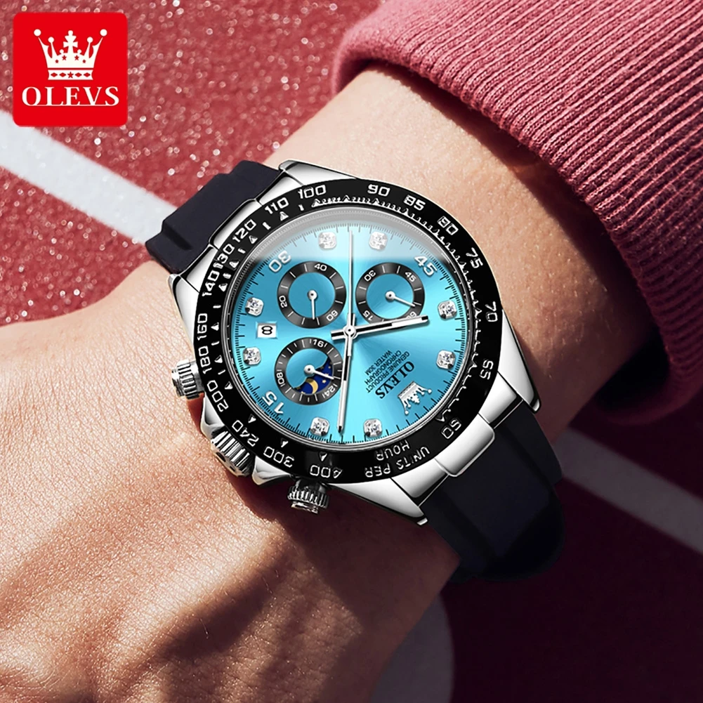 OLEVS Mens Gold Chronograph Quartz Watch