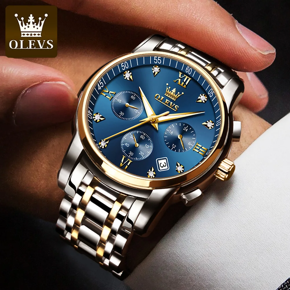 OLEVS Quartz Chronograph Gold Watch