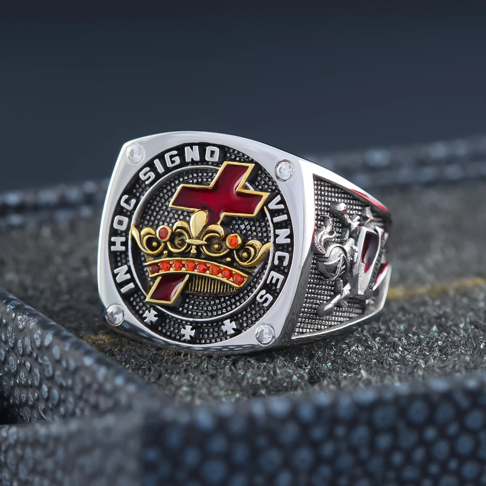 Knights Templar In Hoc Signo Vinces Ring