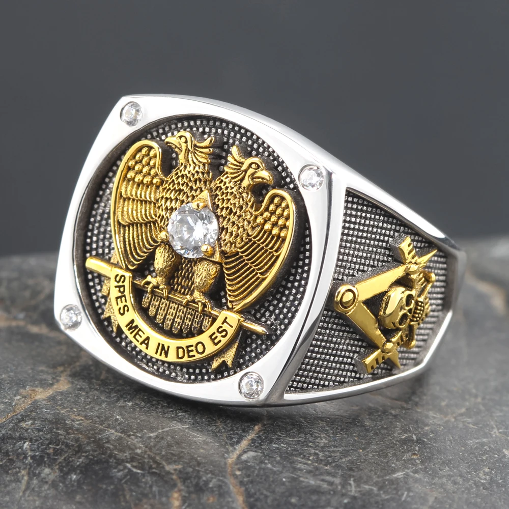 Scottish Rite 32 Degree Ring of Eagle Freemasons