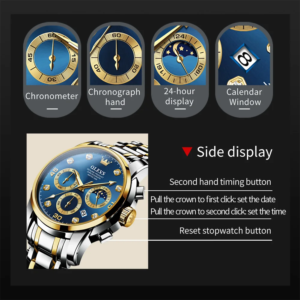 OLEVS Original 2889 Quartz Chrono Watch