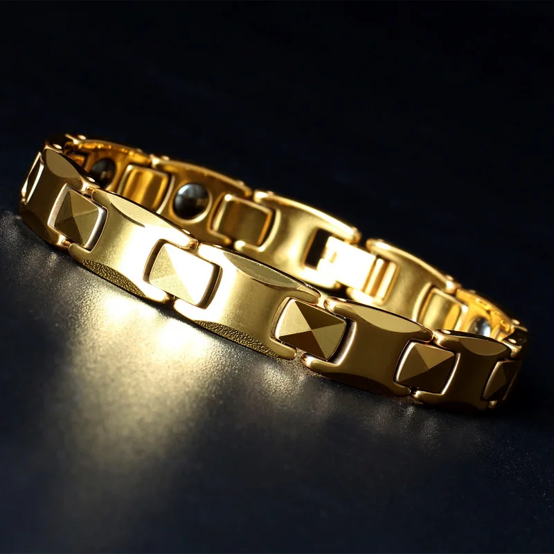 Tungsten Steel Men's Magnetic Therapy Bracelet