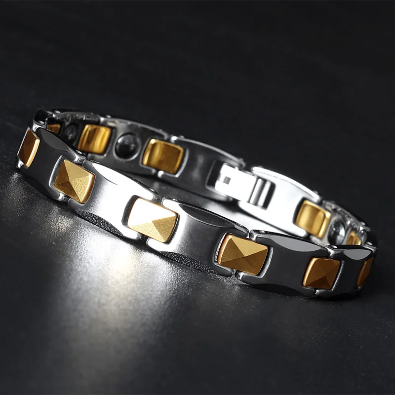 Tungsten Steel Men's Magnetic Therapy Bracelet