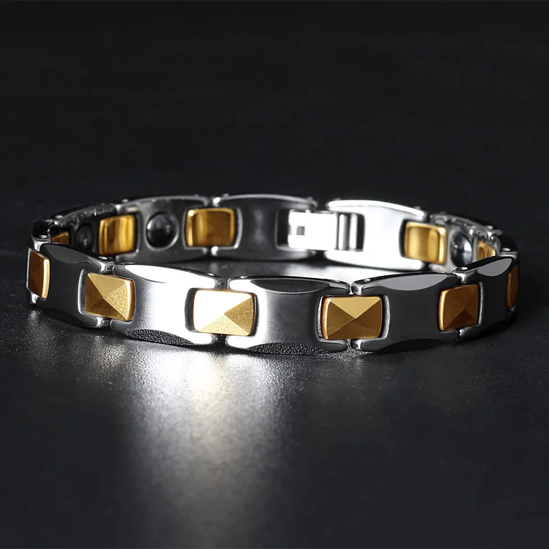 Tungsten Steel Men's Magnetic Therapy Bracelet