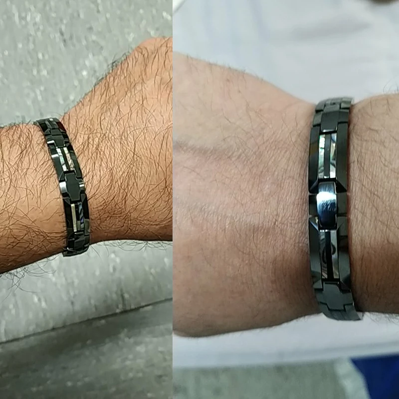 Ceramic Magnetic Bracelet with Tungsten Cross