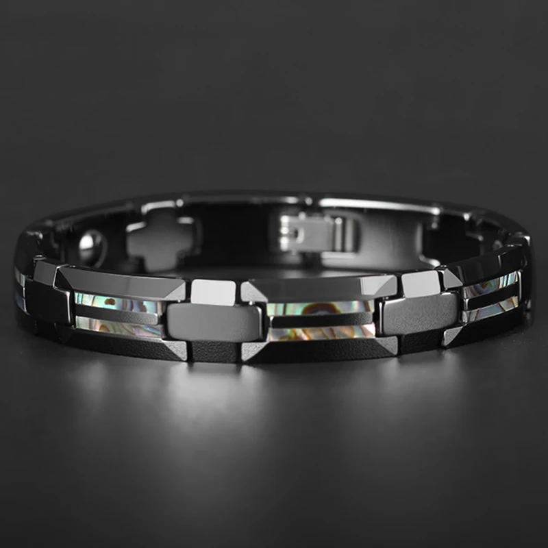 Ceramic Magnetic Bracelet with Tungsten Cross