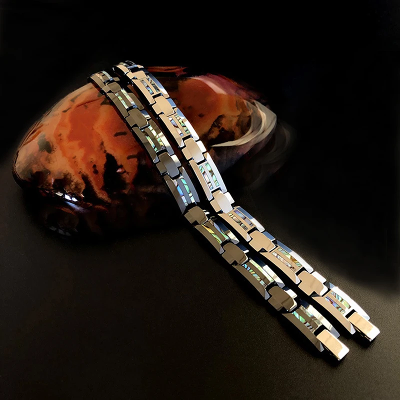 Ceramic Magnetic Bracelet with Tungsten Cross