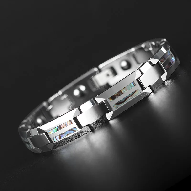 Ceramic Magnetic Bracelet with Tungsten Cross