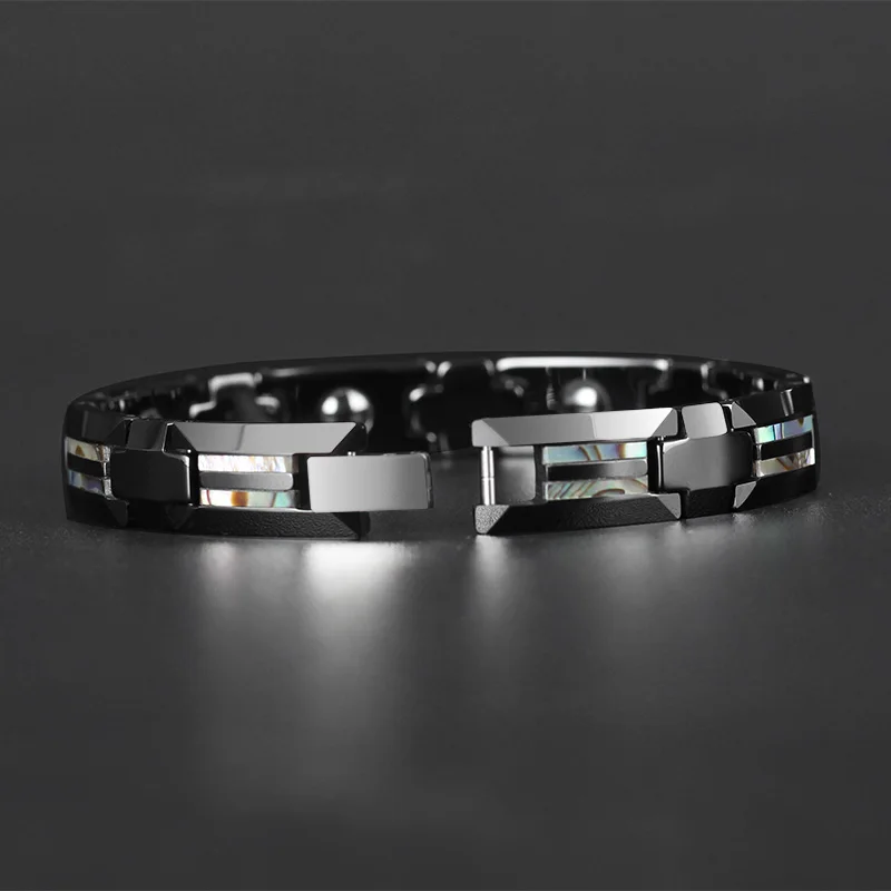 Ceramic Magnetic Bracelet with Tungsten Cross
