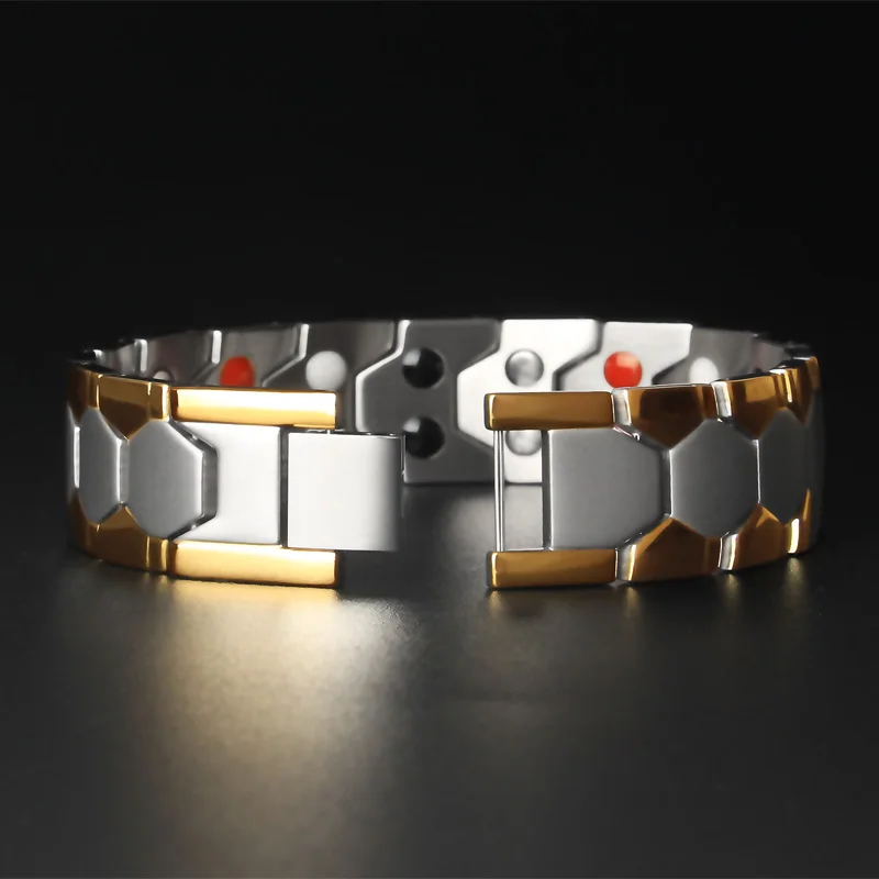 Wide Magnetic Therapy Bracelet for Men