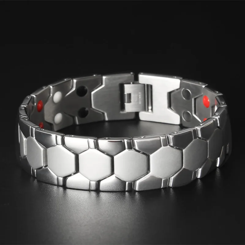 Wide Magnetic Therapy Bracelet for Men