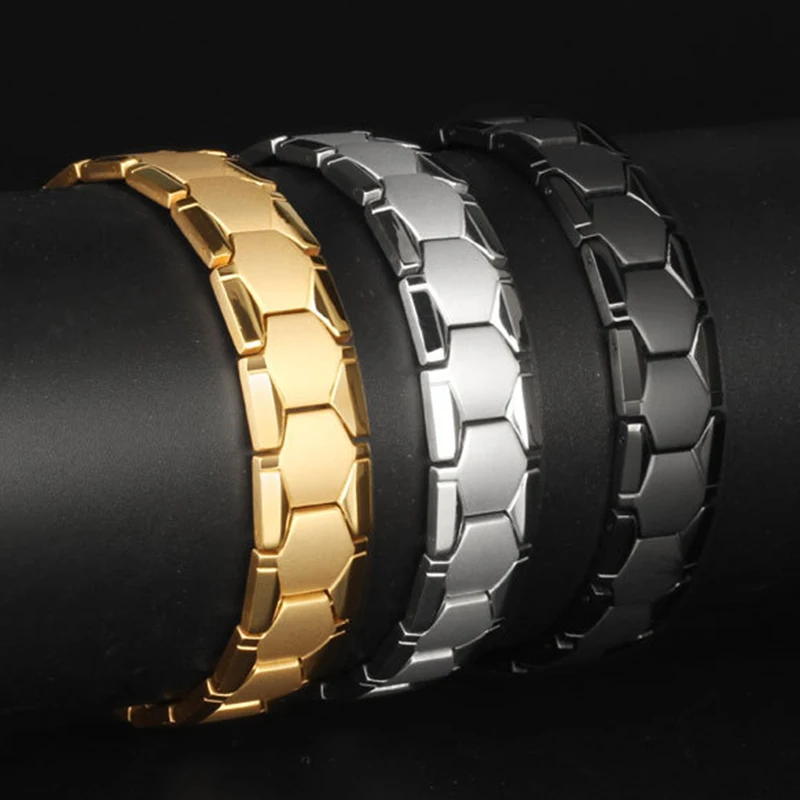 Wide Magnetic Therapy Bracelet for Men
