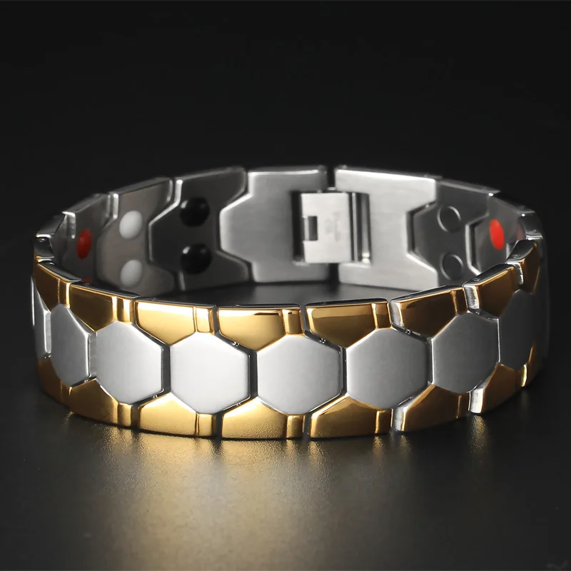 Wide Magnetic Therapy Bracelet for Men
