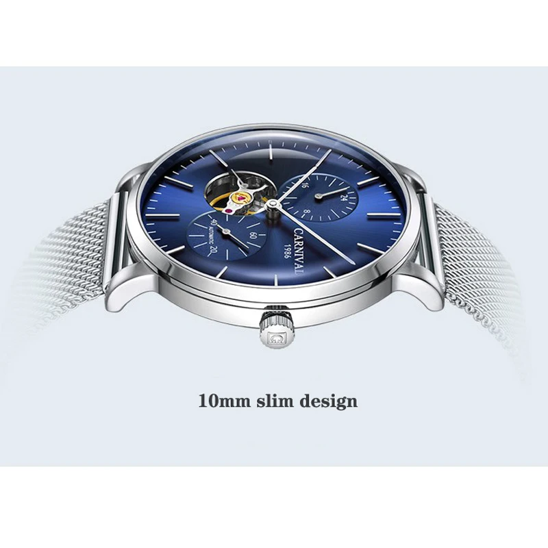 Carnival 1986 Stainless Steel Mechanical Watch
