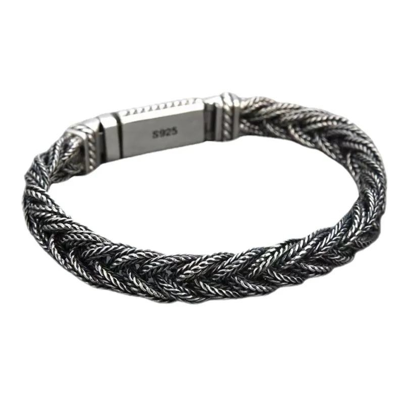 Silver Fox Tail Hand Woven Bracelet