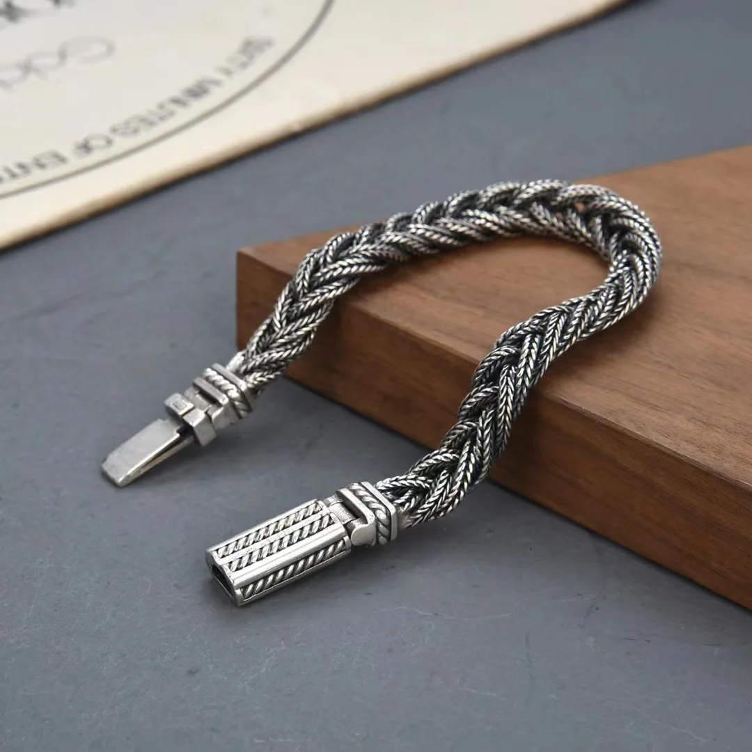 Silver Fox Tail Hand Woven Bracelet