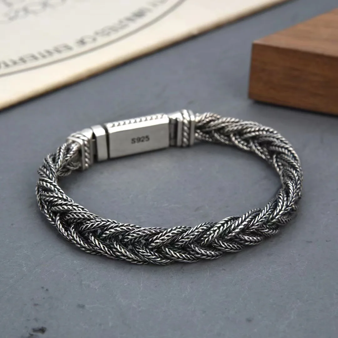 Silver Fox Tail Hand Woven Bracelet