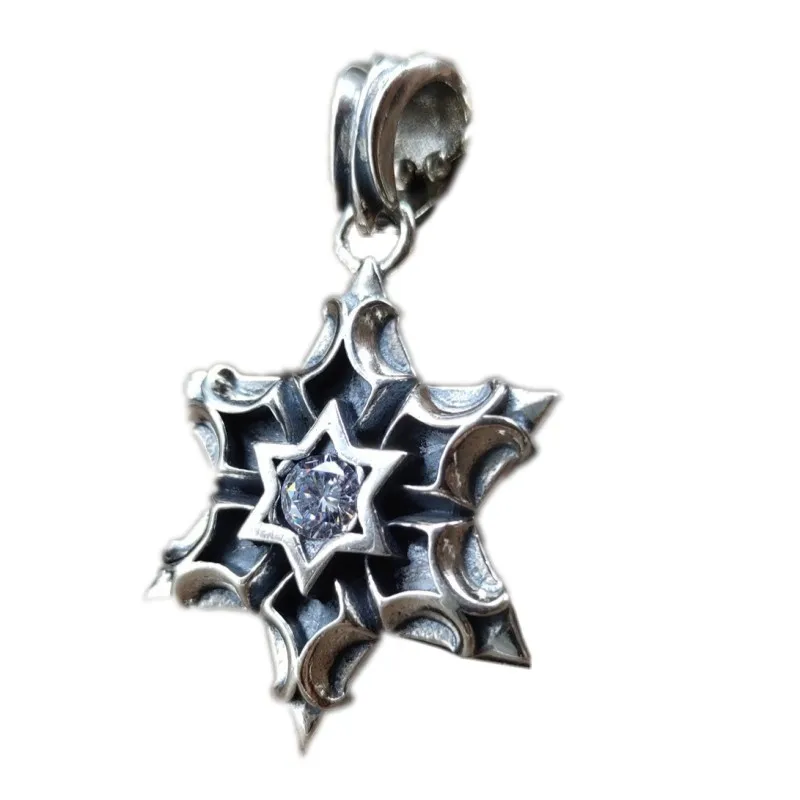 Pure S925 Silver Six-Pointed Star Pendant