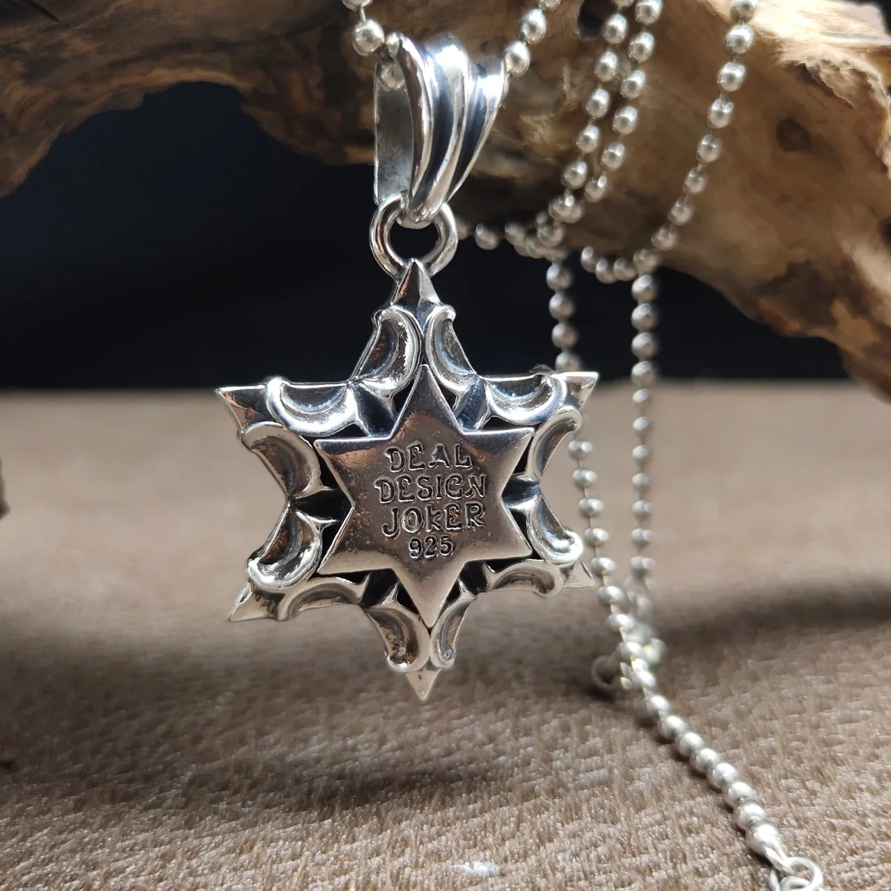 Pure S925 Silver Six-Pointed Star Pendant