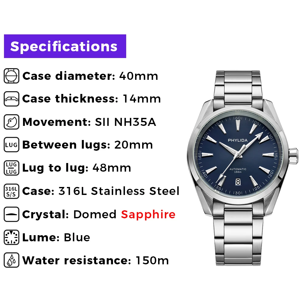 PHYLIDA SE-32 Aquatica 150m Automatic Watch
