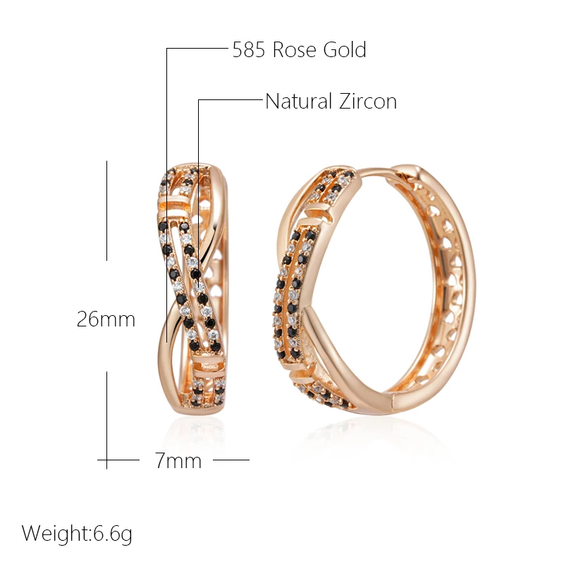 585 Rose Gold Color Big Hoop Earrings Elegant and Stylish Jewelry for Women