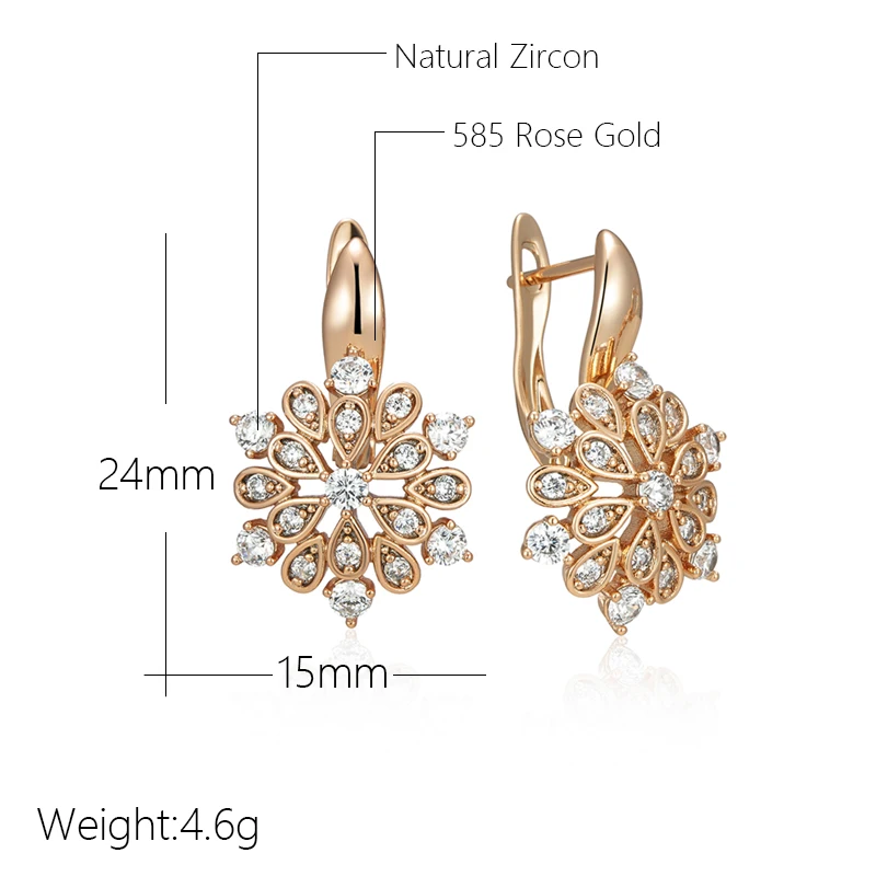 Ethnic Crystal Flower Dangle Earrings