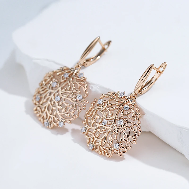 Crystal Zircon Flower Earrings