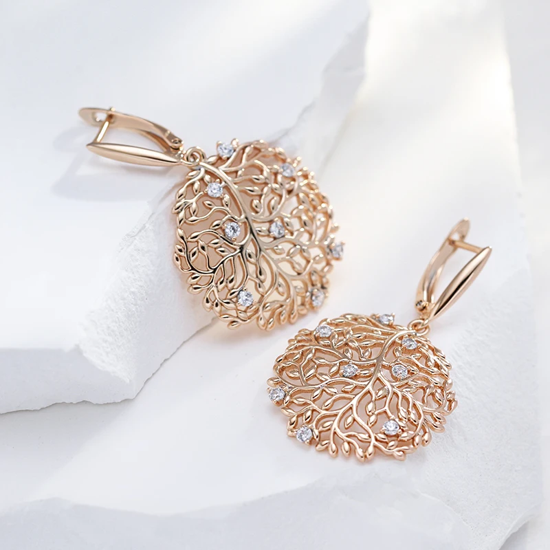 Crystal Zircon Flower Earrings