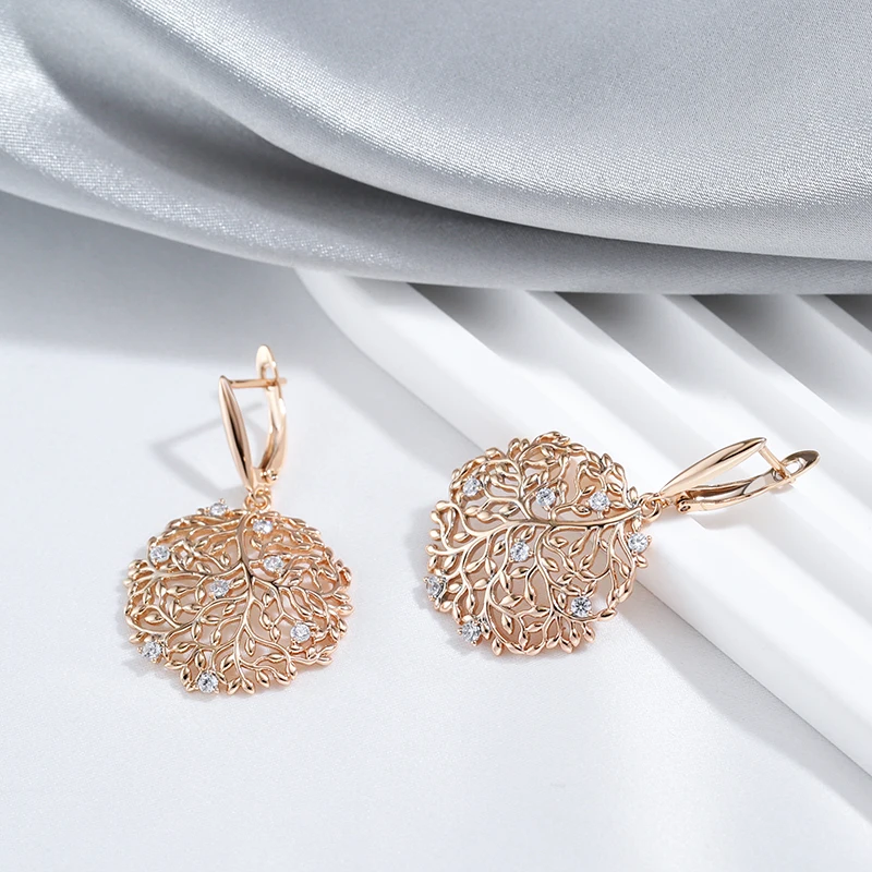 Crystal Zircon Flower Earrings