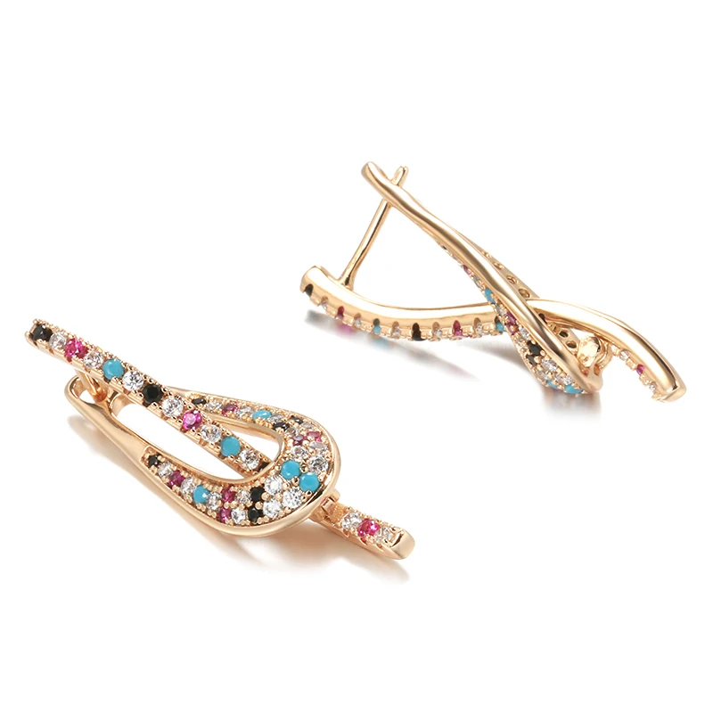 Colorful Zircon Dangle Earrings