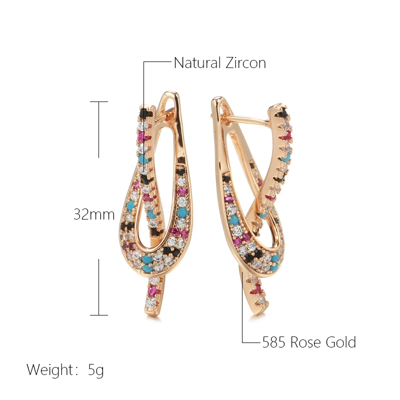 Colorful Zircon Dangle Earrings