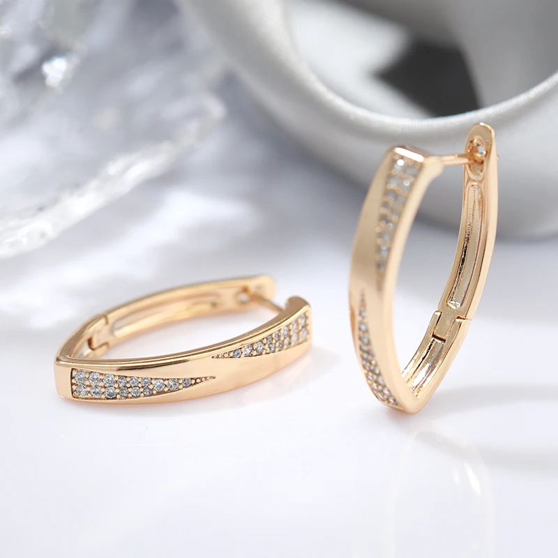 Trendy 585 Rose Golden Hoop Earrings