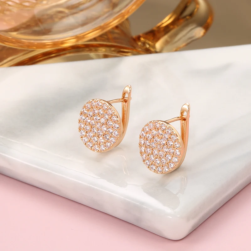 Full Paved Shiny Zircon Stud Earrings