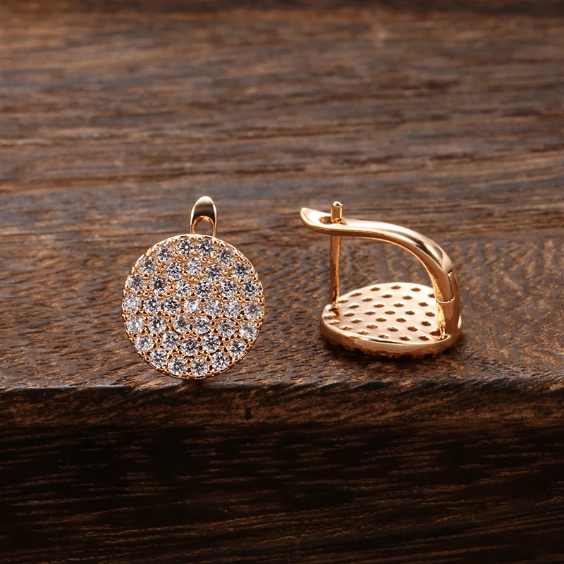 Full Paved Shiny Zircon Stud Earrings