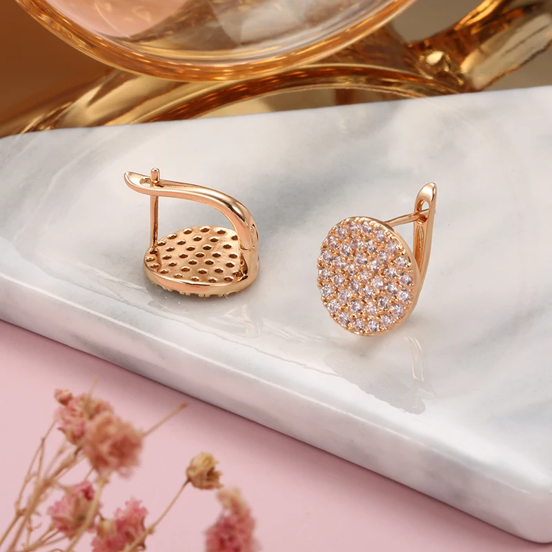 Full Paved Shiny Zircon Stud Earrings