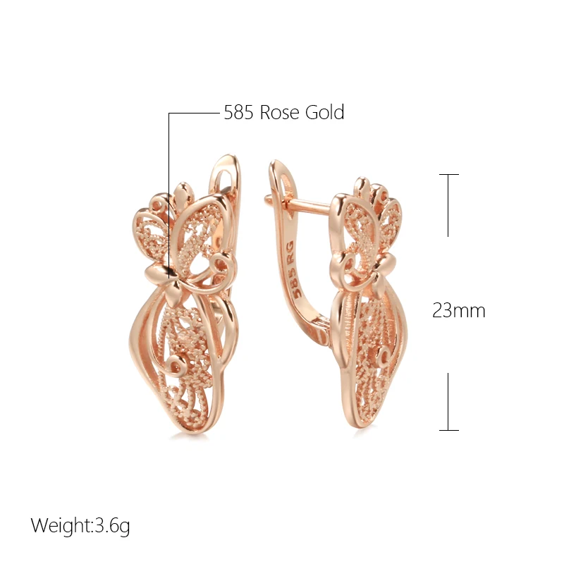 Gold Color Vintage Butterfly Earrings