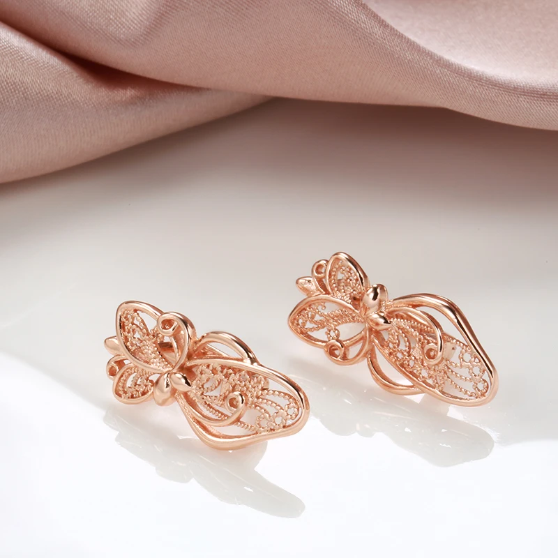 Gold Color Vintage Butterfly Earrings