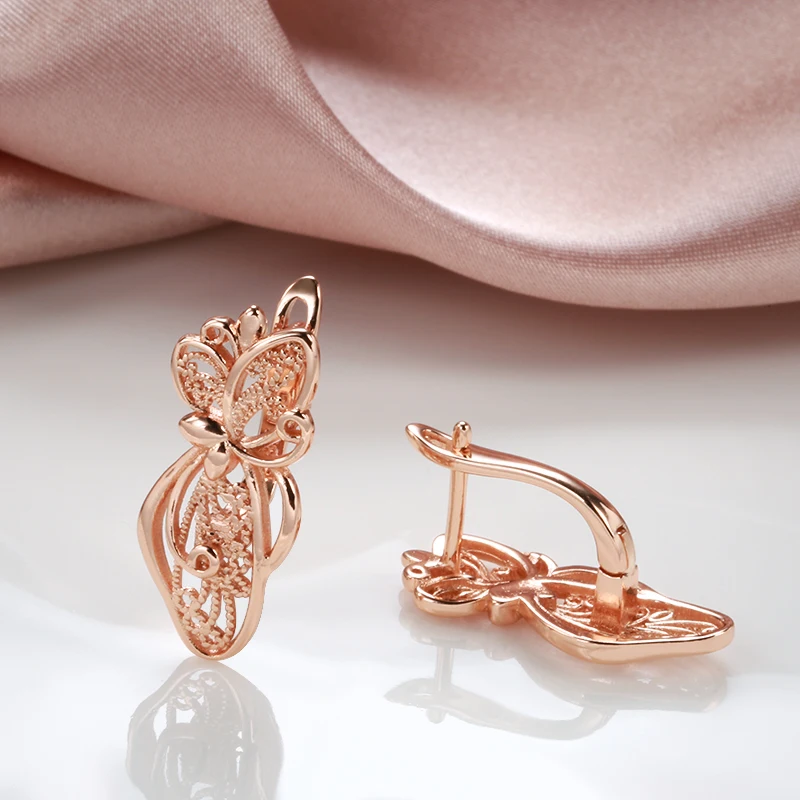 Gold Color Vintage Butterfly Earrings